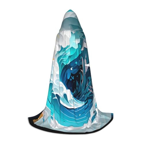 OXKGHHO Langer Umhang mit Ozeanwellen-Druck, mit Kapuze, Vampir- und Halloween-Kostüme, perfekt für Rollenspiele und Partys OXKGHHO Langer Umhang mit Ozeanwellen-Druck, mit Kapuze, Vampir- und Halloween-Kostüme, perfekt für Rollenspiele und Partys von OXKGHHO