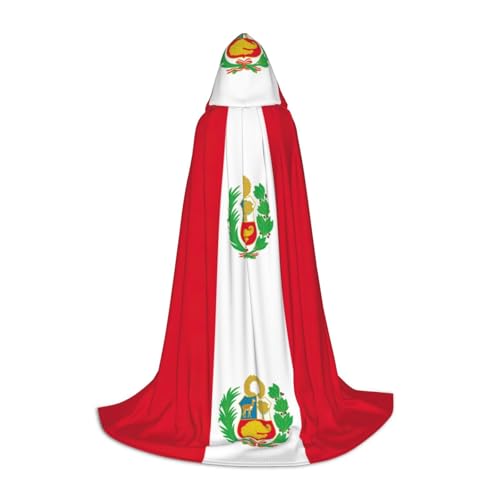 OXKGHHO Langer Umhang mit Peru-Flagge mit Kapuze, Vampir- und Halloween-Kostüme, perfekt für Rollenspiele und Partys OXKGHHO Langer Umhang mit Peru-Flagge mit Kapuze, Vampir- und Halloween-Kostüme, perfekt für Rollenspiele und Partys von OXKGHHO