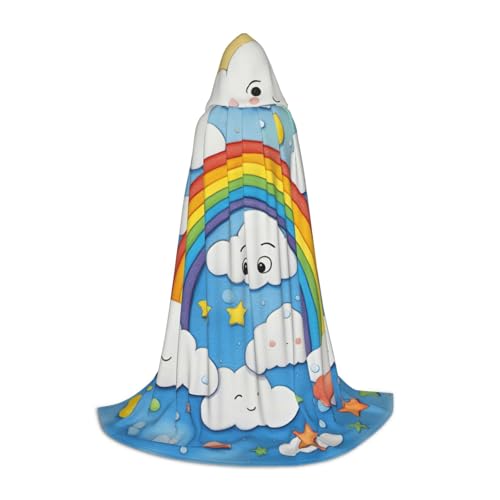 OXKGHHO Langer Umhang mit Regenwolken und Regenbogen, mit Kapuze, Vampir- und Halloween-Kostüme, perfekt für Rollenspiele und Partys OXKGHHO Langer Umhang mit Regenwolken und Regenbogen, mit Kapuze, Vampir- und Halloween-Kostüme, perfekt für Rollenspiele und Partys von OXKGHHO