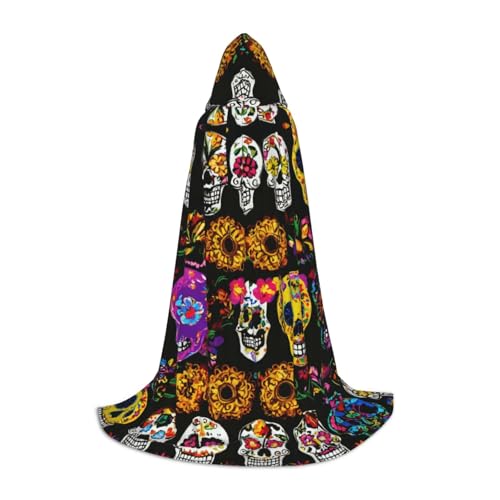 OXKGHHO Langer Umhang mit Rosen-Totenkopf-Druck, mit Kapuze, Vampir- und Halloween-Kostüme, perfekt für Rollenspiele und Partys OXKGHHO Langer Umhang mit Rosen-Totenkopf-Druck, mit Kapuze, Vampir- und Halloween-Kostüme, perfekt für Rollenspiele und Partys von OXKGHHO
