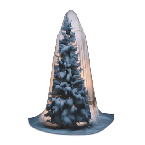 OXKGHHO Langer Umhang mit Weihnachtsbaum-Motiv und Kapuze, Vampir- und Halloween-Kostüme, perfekt für Rollenspiele und Partys von OXKGHHO