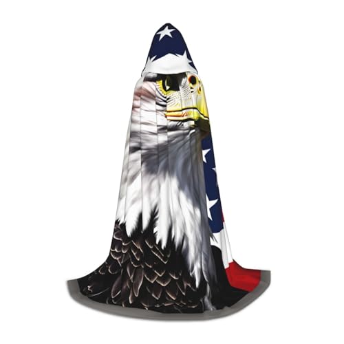 OXKGHHO Langer Umhang mit Weißkopfseeadlerflagge, mit Kapuze, Vampir- und Halloween-Kostüme, perfekt für Rollenspiele und Partys OXKGHHO Langer Umhang mit Weißkopfseeadlerflagge, mit Kapuze, Vampir- und Halloween-Kostüme, perfekt für Rollenspiele und Partys von OXKGHHO