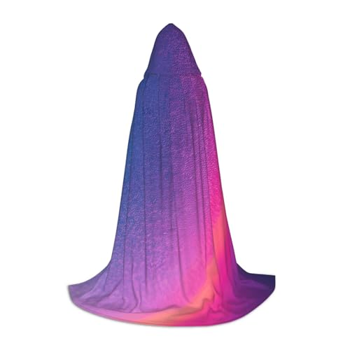OXKGHHO Langer Umhang mit abstraktem geometrischem Druck, mit Kapuze, Vampir- und Halloween-Kostüme, perfekt für Rollenspiele und Partys von OXKGHHO