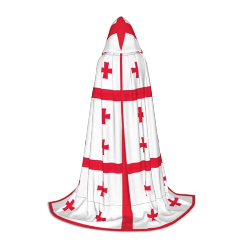 OXKGHHO Langer Umhang mit der Flagge von Georgien mit Kapuze, Vampir- und Halloween-Kostüme, perfekt für Rollenspiele und Partys OXKGHHO Langer Umhang mit der Flagge von Georgien mit Kapuze, Vampir- und Halloween-Kostüme, perfekt für Rollenspiele und Partys von OXKGHHO