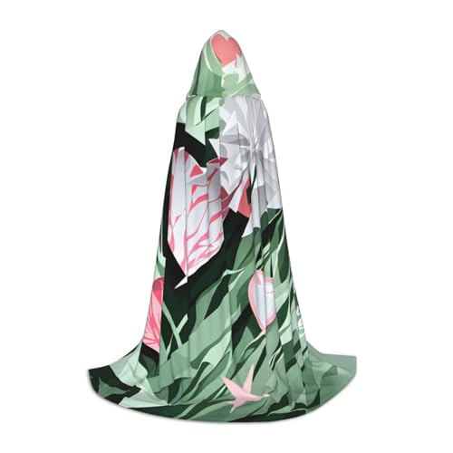 OXKGHHO Langer Umhang mit schönem Herzaufdruck, mit Kapuze, Vampir- und Halloween-Kostüme, perfekt für Rollenspiele und Partys, Schwarz, Medium von OXKGHHO