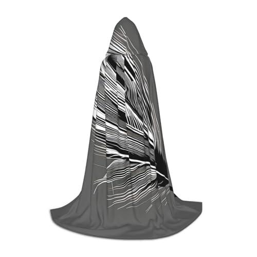OXKGHHO Langer Umhang mit tanzendem Federaufdruck, mit Kapuze, Vampir- und Halloween-Kostüme, perfekt für Rollenspiele und Partys von OXKGHHO