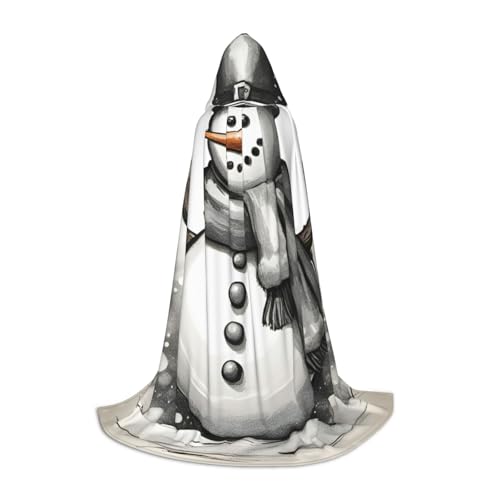 OXKGHHO Langer Umhang mit weihnachtlichem Schneemann-Druck, mit Kapuze, Vampir- und Halloween-Kostüme, perfekt für Rollenspiele und Partys OXKGHHO Langer Umhang mit weihnachtlichem Schneemann-Druck, mit Kapuze, Vampir- und Halloween-Kostüme, perfekt für Rollenspiele und Partys von OXKGHHO