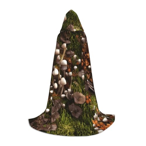 OXKGHHO Langer Umhang mit wildem Pilz-Druck, mit Kapuze, Vampir- und Halloween-Kostüme, perfekt für Rollenspiele und Partys OXKGHHO Langer Umhang mit wildem Pilz-Druck, mit Kapuze, Vampir- und Halloween-Kostüme, perfekt für Rollenspiele und Partys von OXKGHHO