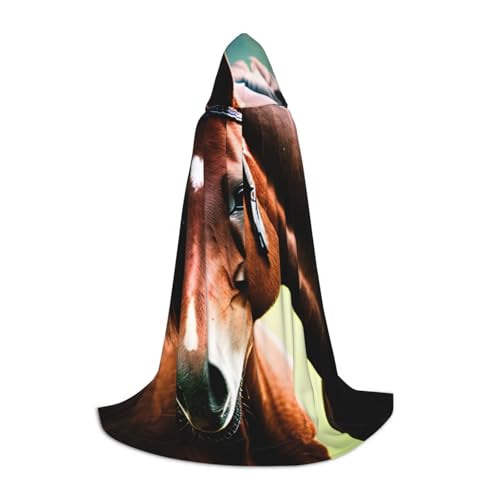 OXKGHHO Langer Umhang mit zwei Pferden und Kapuze, Vampir- und Halloween-Kostüme, perfekt für Rollenspiele und Partys OXKGHHO Langer Umhang mit zwei Pferden und Kapuze, Vampir- und Halloween-Kostüme, perfekt für Rollenspiele und Partys von OXKGHHO