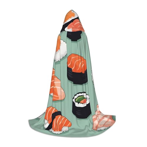 OXKGHHO Leckerer langer Umhang mit Sushi-Druck, mit Kapuze, Vampir- und Halloween-Kostüme, perfekt für Rollenspiele und Partys OXKGHHO Leckerer langer Umhang mit Sushi-Druck, mit Kapuze, Vampir- und Halloween-Kostüme, perfekt für Rollenspiele und Partys von OXKGHHO