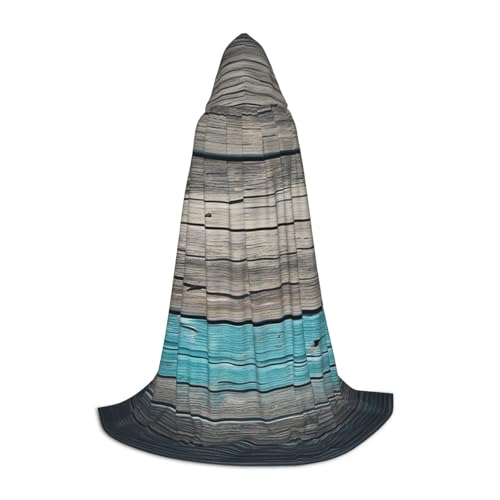 OXKGHHO Planks Langer Umhang mit Kapuze, verwitterter alter Look, Vampir- und Halloween-Kostüme, perfekt für Rollenspiele und Partys von OXKGHHO
