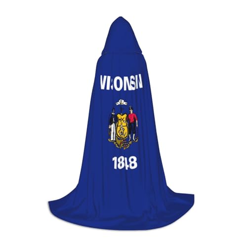 OXKGHHO Wisconsin Umhang mit Staatsflagge, langer Umhang mit Kapuze, Vampir- und Halloween-Kostüme, perfekt für Rollenspiele und Partys OXKGHHO Wisconsin Umhang mit Staatsflagge, langer Umhang mit Kapuze, Vampir- und Halloween-Kostüme, perfekt für Rollenspiele und Partys von OXKGHHO