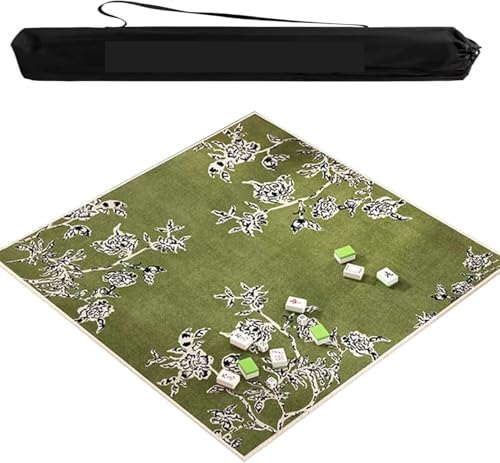 OXOLAMRIN Mahjong-Matte mit Rutschfester Rückseite, Spieltischdecke im chinesischen Druckstil for Poke-Domino-Kartenbrettspiele(Green,47.24x47.24 in) von OXOLAMRIN