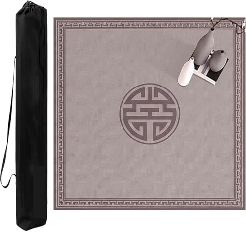 OXOLAMRIN Mahjong-Matte mit Tragetasche, Polyesterfaser, Gaming-Tischabdeckung, Mehrfarbig, mehrere Größen(Brown-1,39.37x39.37in) von OXOLAMRIN