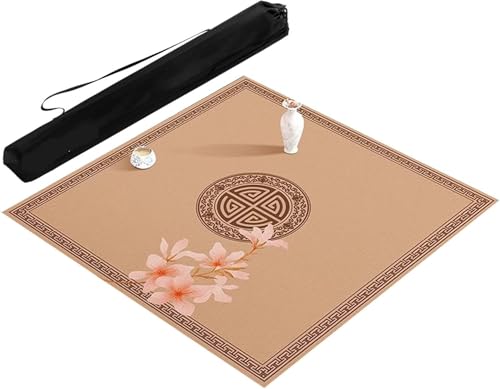OXOLAMRIN Mahjong-Matte mit Tragetasche, Polyesterfaser, Gaming-Tischabdeckung, Mehrfarbig, mehrere Größen(Brown-2,39.37x39.37in) von OXOLAMRIN