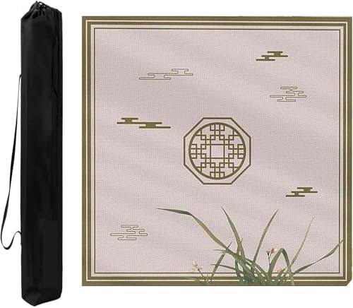 OXOLAMRIN Mahjong-Matte mit Tragetasche, Polyesterfaser, Gaming-Tischabdeckung, Mehrfarbig, mehrere Größen(Grey-2,31.5x31.5in) von OXOLAMRIN