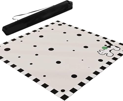 OXOLAMRIN Mahjong-Matte mit Tragetasche, rutschfest und geräuschreduzierend, Mehrzweck-Tischdecke for Mahjong-Kartenbrett-Kachelspiele(Beige-2,33.46x33.46in) von OXOLAMRIN