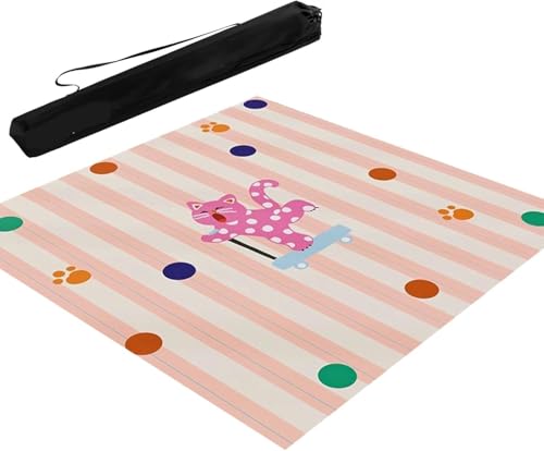 OXOLAMRIN Mahjong-Matte mit Tragetasche, rutschfest und geräuschreduzierend, Mehrzweck-Tischdecke for Mahjong-Kartenbrett-Kachelspiele(Pink-2,33.46x33.46in) von OXOLAMRIN