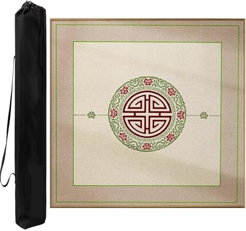 OXOLAMRIN Mahjong-Matten-Set mit Tragetasche for Tischspiele, Mehrfarbig, 70–90 cm(Brown,31.5x31.5in) von OXOLAMRIN