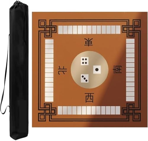 OXOLAMRIN Mahjong Multi-Game Tischmatte mit Tragetasche, Mehrfarbig, mehrere Größen(Brown,31.5x31.5in) von OXOLAMRIN