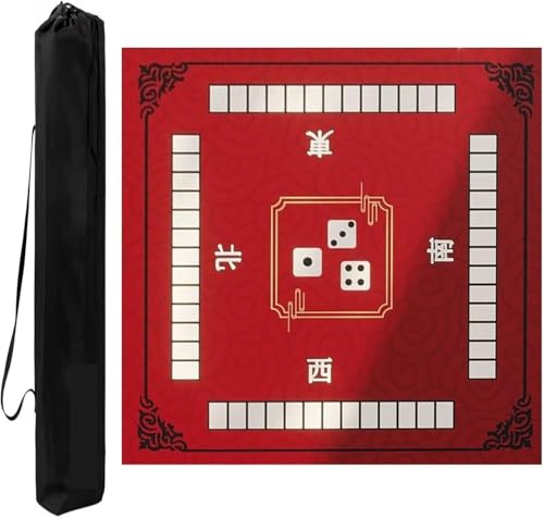 OXOLAMRIN Mahjong Multi-Game Tischmatte mit Tragetasche, Mehrfarbig, mehrere Größen(Red-1,35.43x35.43in) von OXOLAMRIN