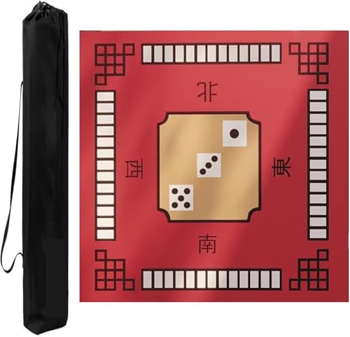 OXOLAMRIN Mahjong Multi-Game Tischmatte mit Tragetasche, Mehrfarbig, mehrere Größen(Red-2,35.43x35.43in) von OXOLAMRIN