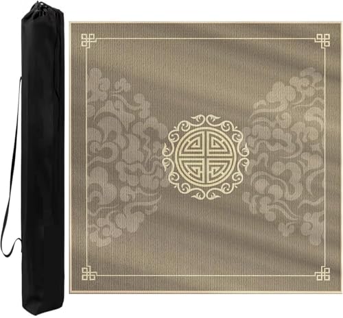 OXOLAMRIN Mahjong Poker Dominosteine Kartenspielmatte mit Tragetasche, Mehrfarbig, mehrere Größen(Brown,33.46x33.46in) von OXOLAMRIN