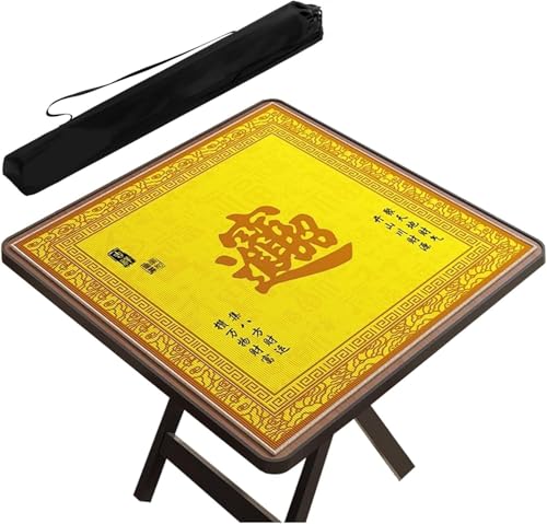 OXOLAMRIN Mahjong-Spieltischmatte mit Tragetasche, gelb, mehrere Größen(Yellow-1,43.31x43.31in) von OXOLAMRIN