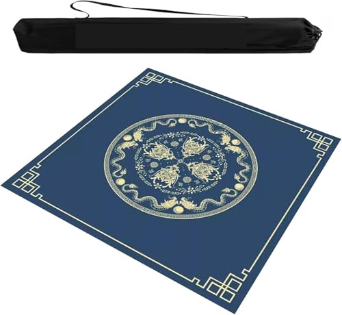 OXOLAMRIN Mahjong Tischmatte Gaming Cover Blau Mehrere Größen(23.62x23.62in) von OXOLAMRIN