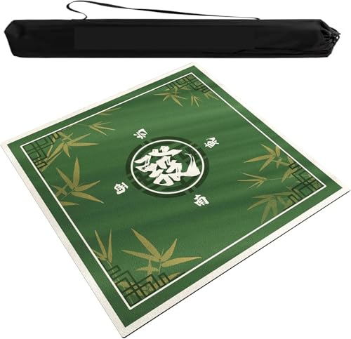 OXOLAMRIN Mahjong-Tischmatte mit Tragetasche und 3er-Pack Würfel, Mehrfarbig, grün, mehrere Größen(Green a,33.46x33.46 in) von OXOLAMRIN