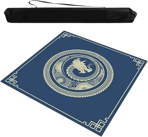 OXOLAMRIN Mahjong-Tischset mit Tragetasche, quadratisch, for Spieltische, Mehrfarbig, mehrere Größen(Blue,31.5x31.5in) von OXOLAMRIN