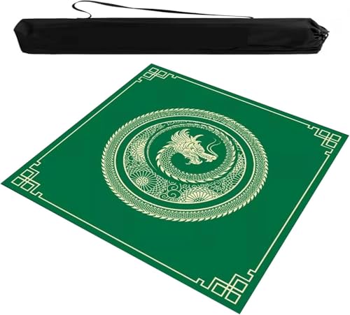 OXOLAMRIN Mahjong-Tischset mit Tragetasche, quadratisch, for Spieltische, Mehrfarbig, mehrere Größen(Green,35.43x35.43in) von OXOLAMRIN