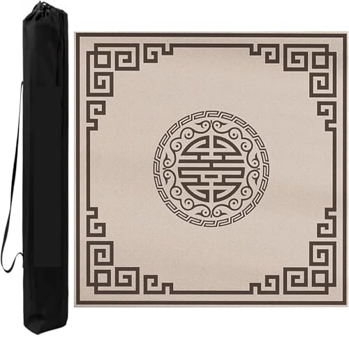 OXOLAMRIN Multi-Game-Tischabdeckung Braun Mehrere Größen Mit Tragetasche(Brown-3,39.37x39.37in) von OXOLAMRIN
