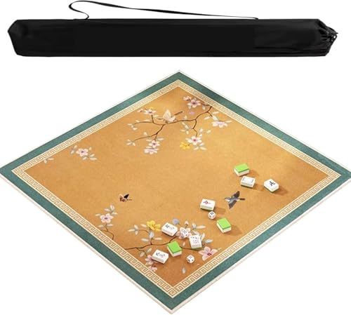 OXOLAMRIN Quadratische Mahjong-Matte, rutschfest, geräuschreduzierend, tragbare Tischdecke, Mehrfarbig, mehrere Größen(Orange,39.37x39.37 in) von OXOLAMRIN