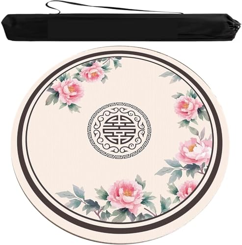 OXOLAMRIN Runde Mahjong-Matte, Tischdecke für Mahjong, Mahjong-Spielmatte, Mehrfarbig, mehrere Größen(Beige,31.5x31.5 in) von OXOLAMRIN