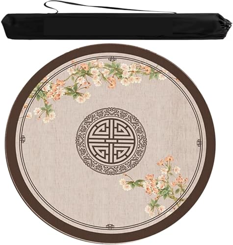 OXOLAMRIN Runde Mahjong-Matte, Tischdecke für Mahjong, Mahjong-Spielmatte, Mehrfarbig, mehrere Größen(Brown,39.37x39.37 in) von OXOLAMRIN