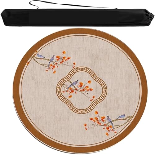 OXOLAMRIN Runde Mahjong-Matte, Tischdecke für Mahjong, Mahjong-Spielmatte, Mehrfarbig, mehrere Größen(Orange,27.56x27.56 in) von OXOLAMRIN