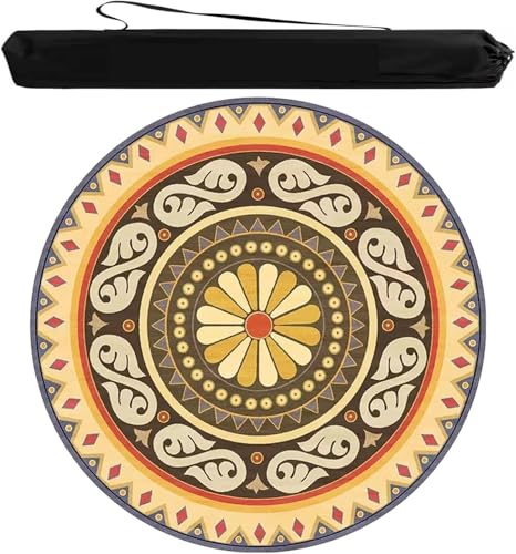 OXOLAMRIN Runde Mahjong-Matte, Tischdecke für Mahjong, Mahjong-Tischset, Mehrfarbig, mehrere Größen, mit Aufbewahrungstasche(Brown,47.24x47.24in) von OXOLAMRIN