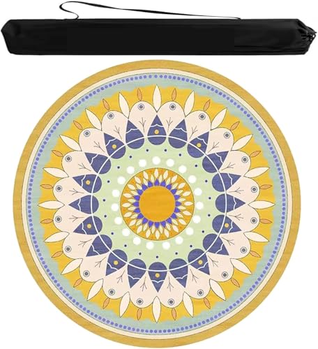 OXOLAMRIN Runde Mahjong-Matte, Tischdecke für Mahjong, Mahjong-Tischset, Mehrfarbig, mehrere Größen, mit Aufbewahrungstasche(Yellow,47.24x47.24in) von OXOLAMRIN