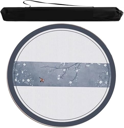 OXOLAMRIN Runde Mahjong-Matte, Tischdecke für Mahjong, Runde Mahjong-Tischmatte mit Tragetasche in Mehreren Farben, mehrere Größen for mehrere Spiele(Blue,51.18x51.18 in) von OXOLAMRIN