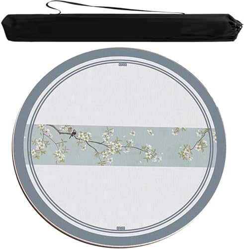 OXOLAMRIN Runde Mahjong-Matte, Tischdecke für Mahjong, Runde Mahjong-Tischmatte mit Tragetasche in Mehreren Farben, mehrere Größen for mehrere Spiele(Light Blue,51.18x51.18 in) von OXOLAMRIN