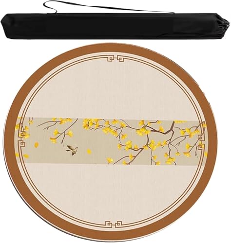 OXOLAMRIN Runde Mahjong-Matte, Tischdecke für Mahjong, Runde Mahjong-Tischmatte mit Tragetasche in Mehreren Farben, mehrere Größen for mehrere Spiele(Orange,43.31x43.31 in) von OXOLAMRIN