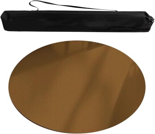 OXOLAMRIN Runde Mahjong-Matte, Tischdecke für Mahjong, Rundes Mahjong-Tischset aus Polyester mit Tragetasche, Mehrfarbig, mehrere Größen(Brown,39.37x39.37 in) von OXOLAMRIN