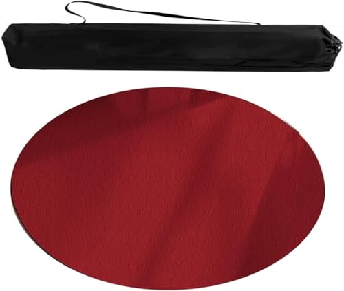 OXOLAMRIN Runde Mahjong-Matte, Tischdecke für Mahjong, Rundes Mahjong-Tischset aus Polyester mit Tragetasche, Mehrfarbig, mehrere Größen(Red,43.31x43.31 in) von OXOLAMRIN