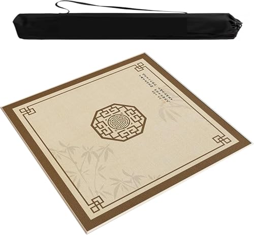 OXOLAMRIN Spieltischmatte for Mahjong-Brett, Kachel- und Kartenspiele, Mehrfarbig, mehrere Größen(Beige,27.56x27.56 in) von OXOLAMRIN