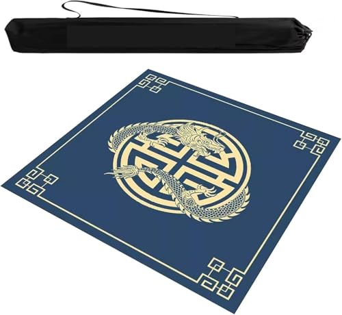 OXOLAMRIN Spieltischmatte for Mahjong Poker Domino Brettspiele Mehrfarbig Mehrere Größen(Blue,35.43x35.43in) von OXOLAMRIN