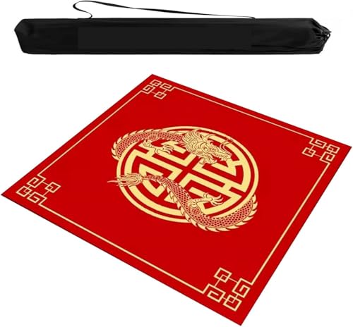 OXOLAMRIN Spieltischmatte for Mahjong Poker Domino Brettspiele Mehrfarbig Mehrere Größen(Red,39.37x39.37in) von OXOLAMRIN