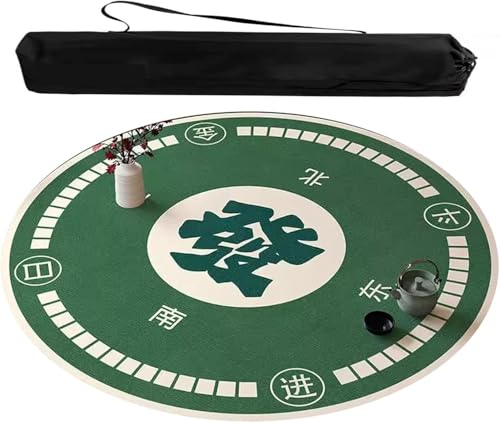 Runde Mahjong-Matte, Tischdecke für Mahjong, Runde Mahjong Matte mit Tragetasche Polyester rutschfeste Rückseite Rauschunterdrückung Tischabdeckung Mehrfarbig Mehrere Größen(Green-1,23.62x23.62 in) Runde Mahjong-Matte, Tischdecke für Mahjong, Runde Mahjong Matte mit Tragetasche Polyester rutschfeste Rückseite Rauschunterdrückung Tischabdeckung Mehrfarbig Mehrere Größen(Green-1,23.62x23.62 in) von OXOLAMRIN