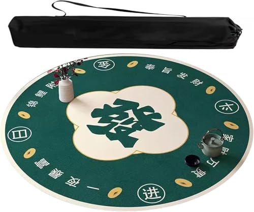 Runde Mahjongmatte Mahjongmatte Mahjongmatte Runde Mahjongmatte mit Tragetasche, rutschfeste Polyester Rückseite, geräuschreduzierender Tischschoner, Mehrfarbig Mehrfache Größen(Green-2,31.5x31.5 in) Runde Mahjongmatte Mahjongmatte Mahjongmatte Runde Mahjongmatte mit Tragetasche, rutschfeste Polyester Rückseite, geräuschreduzierender Tischschoner, Mehrfarbig Mehrfache Größen(Green-2,31.5x31.5 in) von OXOLAMRIN