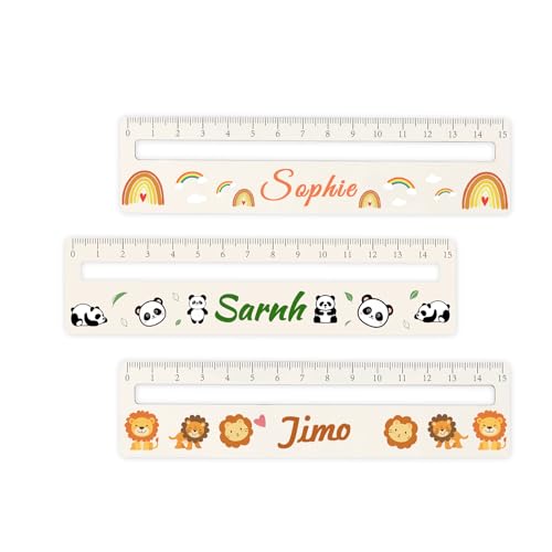OXYEFEI Personalisiertes Lineal 15 cm mit Lesehilfe als Geschenk zur Einschulung, Lineal Grundschule mit Namen & Motiven Gravur Geschenke zum Schulanfang, Einschulungsgeschenke von OXYEFEI